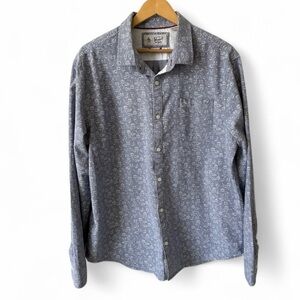 Original Penguin Munsingwear Men’s XL Bowling Print Button Down Gray Long Sleeve